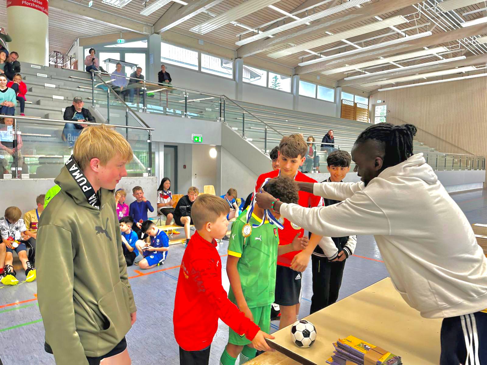 Award ceremony with young players